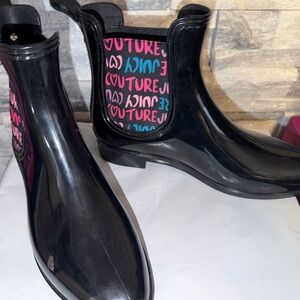 Juicy Couture Black Glossy Rain Boots